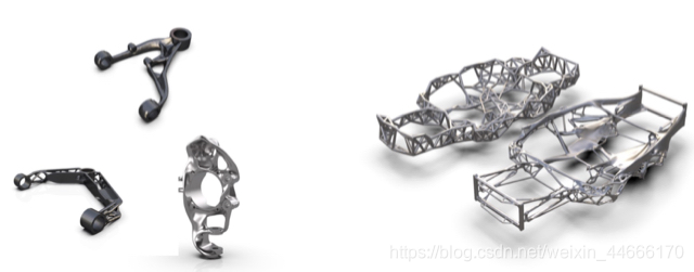 PIX使用生成设计方式设计的汽车零件和底盘